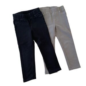 Cat & Jack Kids Stretch Leggings Bundle - Black & Gray | Girls 3T